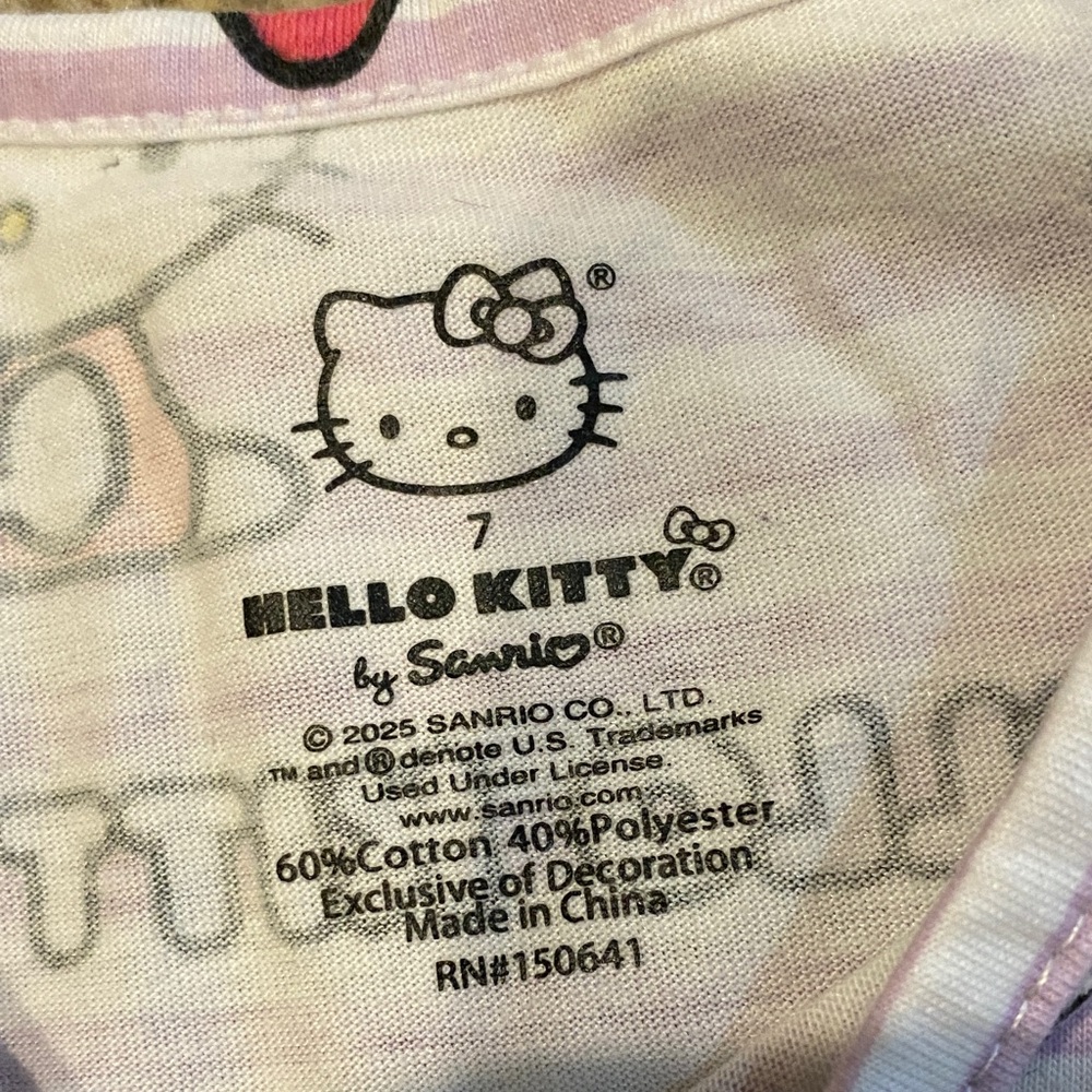 Hello Kitty Lavender and White Kids Tee - Picture 2 of 6